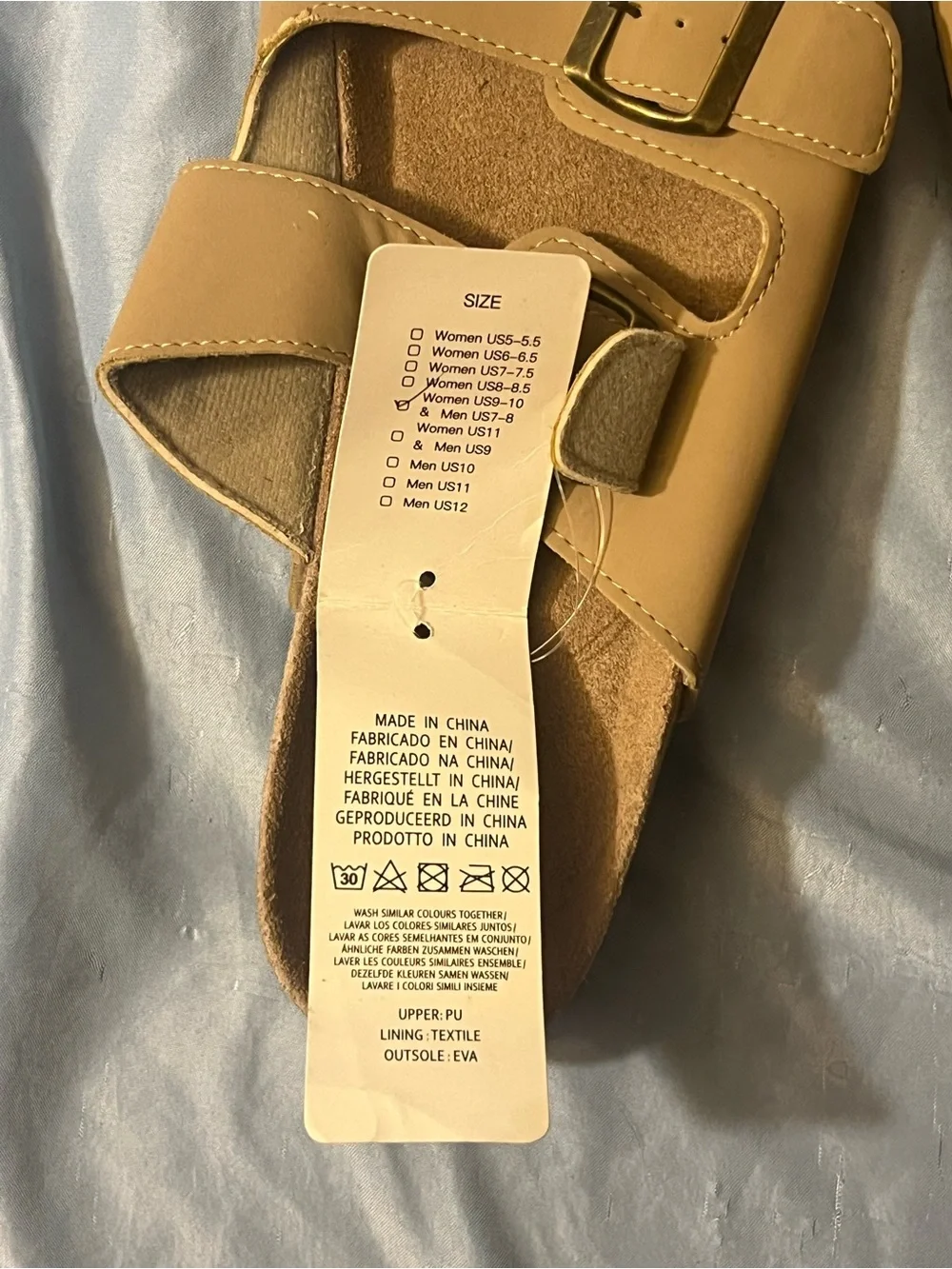 Seekavan Tan Double-Buckle Slide Sandals